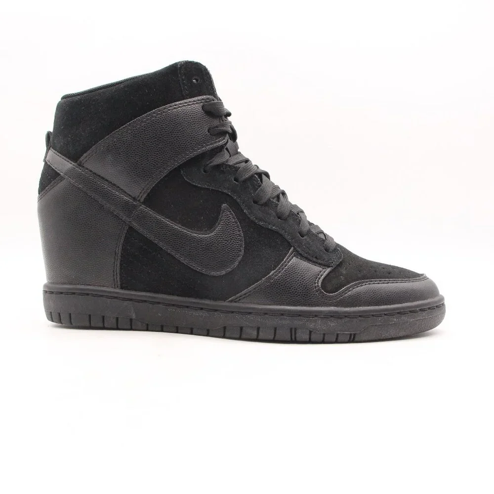 Nike Dunk Sky Hi Hidden Wedge Triple Black Women's 8.5 Blackout Shoes 528899-004